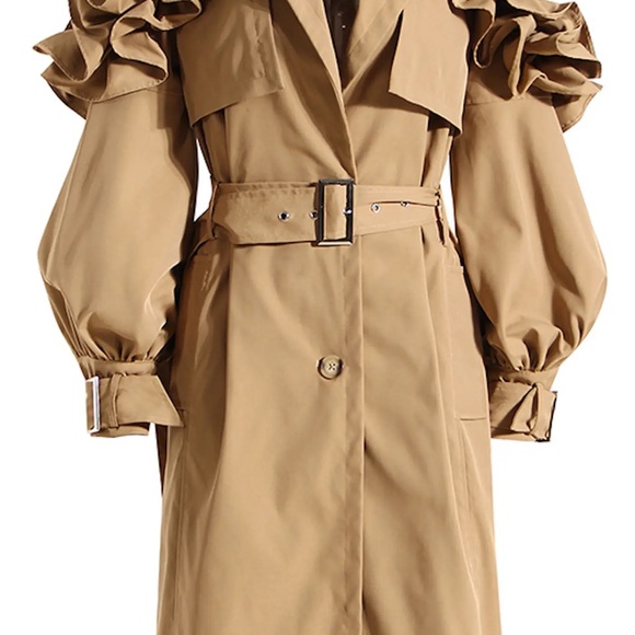 Ruffle Trench Coat / BEST SELLER - Picture 2 of 3